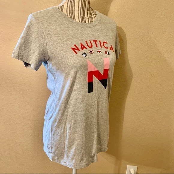 Nautica Tee Small Grey Nautica Graphic Red Pink Navy Blue Int’l Logo Short Slvs - Picture 5 of 14
